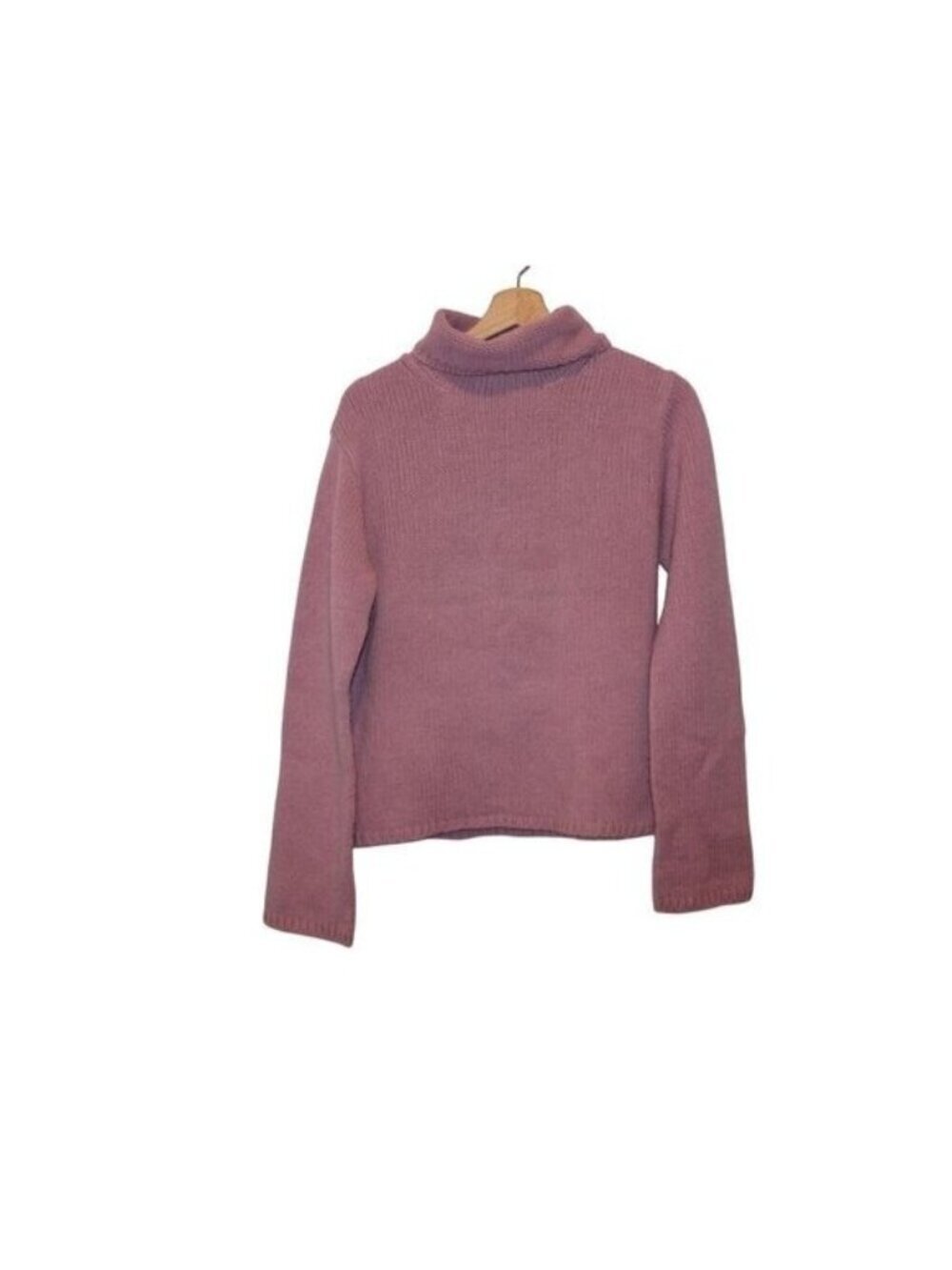 Loft Marino Wool Acrylic Womens Pink Turtleneck Sweater Large